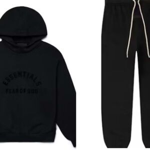 Essentials Fear of God - HOODIE & PANTS SET- Arch Logo Hoodie Jet Black SS23